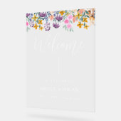 Bloemen bruiloft Welkom acryl teken Acryl Bord (Hoek)