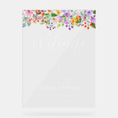 Bloemen bruiloft Welkom acryl teken Acryl Bord (Voorkant)
