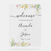 Bloemen bruiloft welkom acryl teken acryl bord (Voorkant)