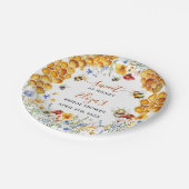Bloemen Bruiloftsfeestje Zo Zoet Als Honing Bij Papieren Bordje (Gekanteld)