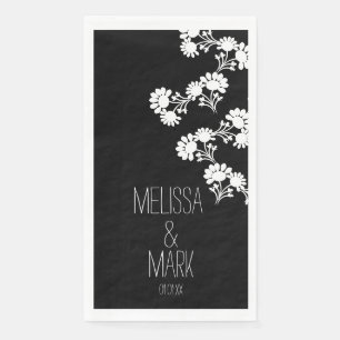 Bloemen Bruiloftskrans Rand Naam Papier Gast Handd Servet
