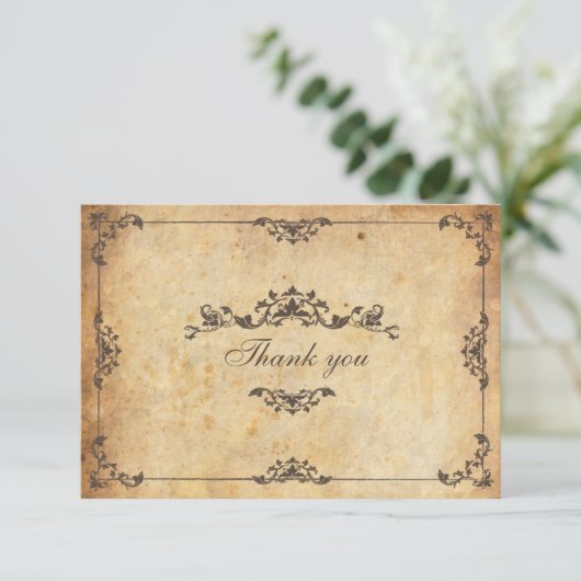 Bloemen Bruin Bruiloft Dank u Kaart (Staand voorkant)