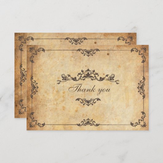 Bloemen Bruin Bruiloft Dank u Kaart (Voorkant / Achterkant)