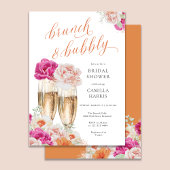 Bloemen brunch en bubble bruids douche uitnodiging