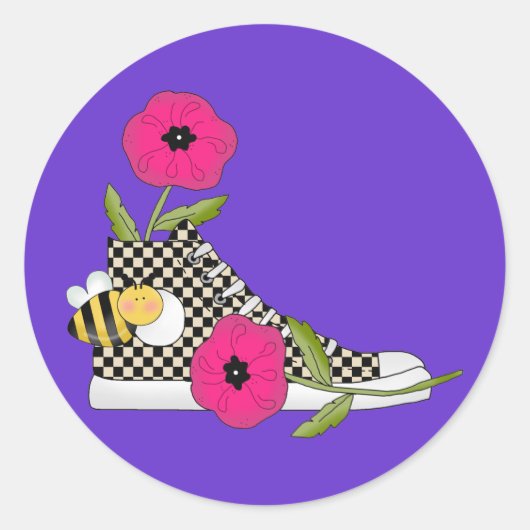 Bloemen bugs Sneakers Alle producten Kinder stuks Ronde Sticker (Voorkant)