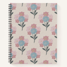 Bloemen Bunch Block Print Stijl Notitieboek