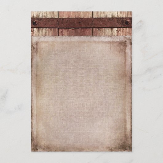 Bloemen Burlap en Rustiek Hout Wedding Informatie Informatiekaartje (Achterkant)