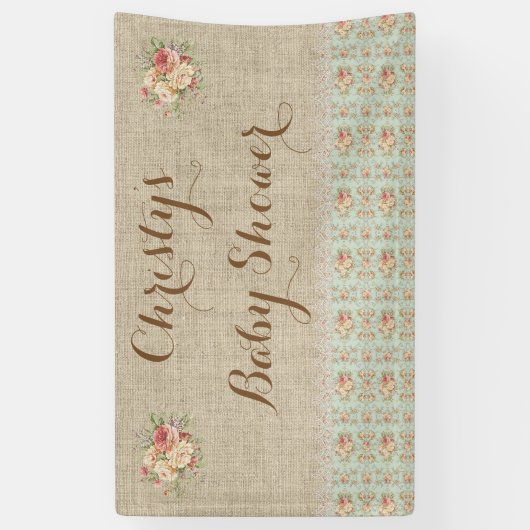 Bloemen Burlap Kant Shabby Rustiek Land Spandoek