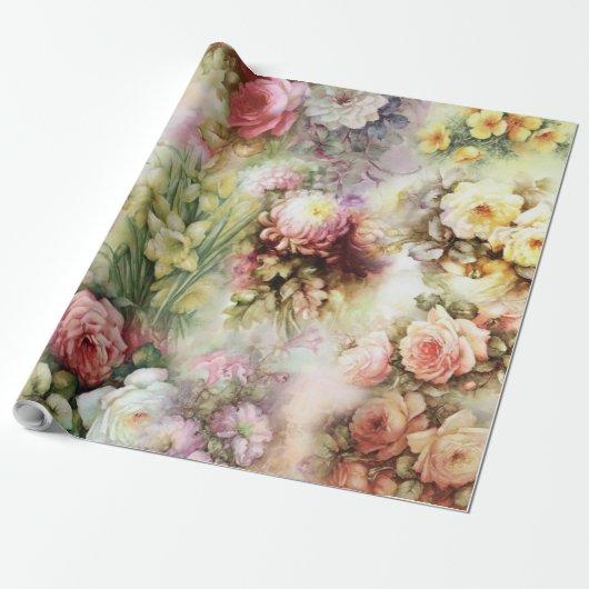  bloemen cadeaupapier (Uitgerold)