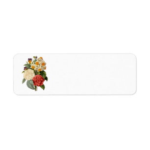 bloemen, Camellias en Narcissus, Redoute Etiket