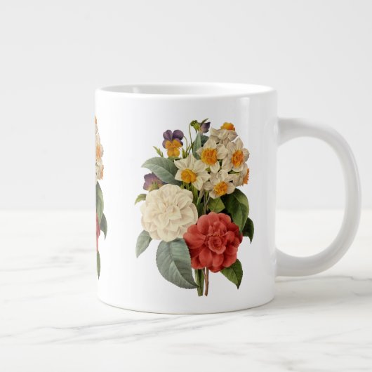 bloemen, Camellias en Narcissus, Redoute Jumbo Mok (Rechts)