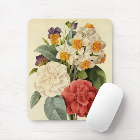  bloemen, Camellias en Narcissus, Redoute Muismat (Met muis)