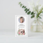  Bloemen Camera Foto QR Code Fotograaf Visitekaartje (Staand voorkant)