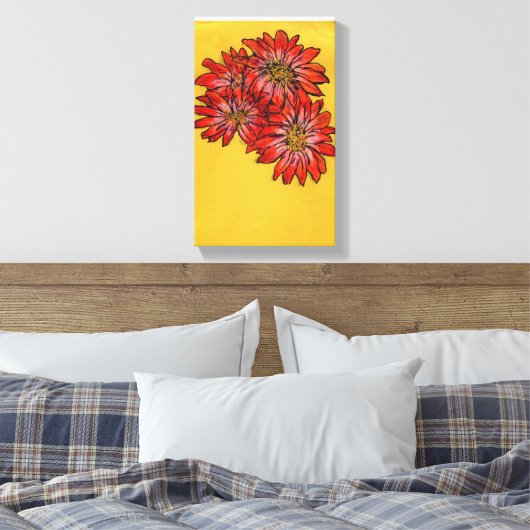 Bloemen Canvas Afdruk (Insitu (Slaapkamer))