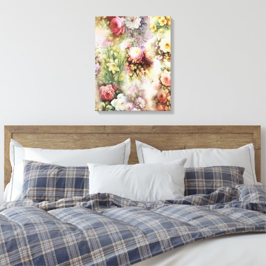 bloemen canvas afdruk (Insitu (Slaapkamer))
