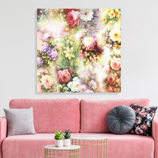 bloemen canvas afdruk (Insitu (Woonkamer))