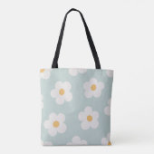 Bloemen Canvas tas, Schattige Daisies Pattern Tas (Achterkant)