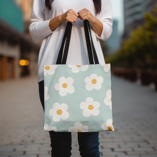 Bloemen Canvas tas, Schattige Daisies Pattern Tas