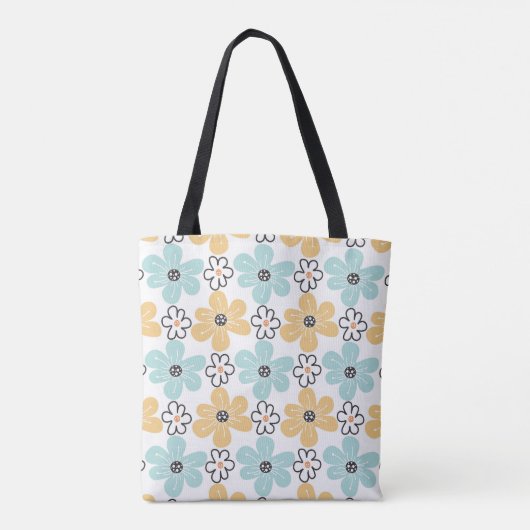 Bloemen Canvas tas, Schattige Daisy Tas, Kleurrijk Draagtas (Achterkant)