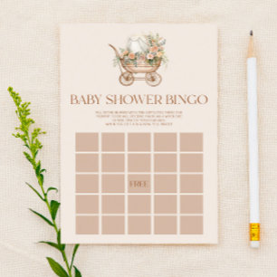 Bloemen Carriage Bingo Baby shower spel