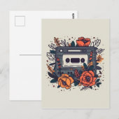 Bloemen Cassettebandje Briefkaart (Voorkant / Achterkant)