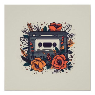 Bloemen Cassettebandje Perfect Poster