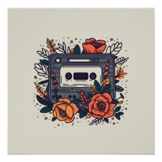 Bloemen Cassettebandje Perfect Poster