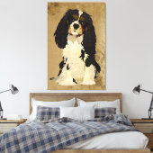  Bloemen Cavalier King Charles Canvas (Insitu (Slaapkamer))