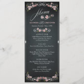 Bloemen Chalkboard  Bold Wedding Menu (Voorkant)