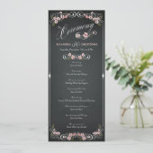 Bloemen Chalkboard Bold Wedding Program Programma (Staand voorkant)