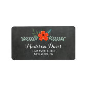 Bloemen Chalkboard bruiloft Adresetiketten Etiket (Voorkant)