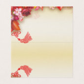 Bloemen Chinees goud Papier-gesneden Ox 2021 pack Kaart (Binnenkant ongevouwen)