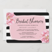Bloemen Chique Bruidsdouche uitnodiging / roze (Voorkant)