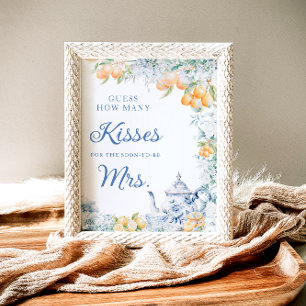 Bloemen & Citroenen Hoeveel Kusjes Bruidsdouche Sp Poster