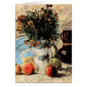 Bloemen, Coffeepot en Fruit door Vincent van Gogh