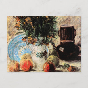 Bloemen, Coffeepot en Fruit door Vincent van Gogh Briefkaart