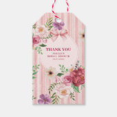 bloemen Coquette boog vrijgezellenfeest gunst Cadeaulabel (Voorkant)