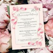 Bloemen Coquette Roze Bow  Hotel Bruiloft Informatiekaartje