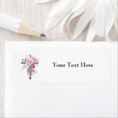 Bloemen Cross Return adreslabels Etiket (Insitu)