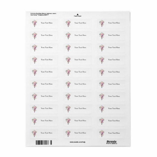 Bloemen Cross Return adreslabels Etiket (Full Sheet)
