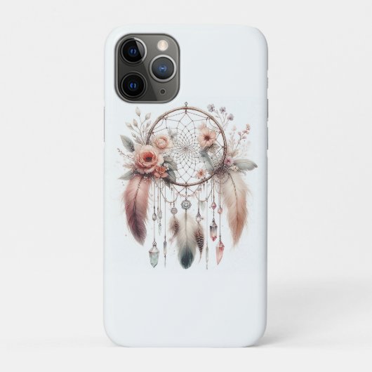 Bloemen Crystal Feather Dreamcatcher Boho Case-Mate iPhone Case (Achterkant)
