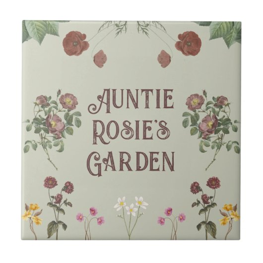 Bloemen Custom Display Tuin Tegeltje (Voorkant)