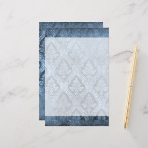  Bloemen Custom Papier Stationery - Blauw