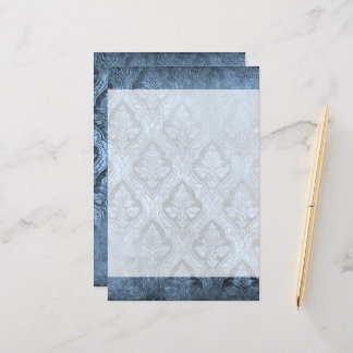  Bloemen Custom Papier Stationery - Blauw