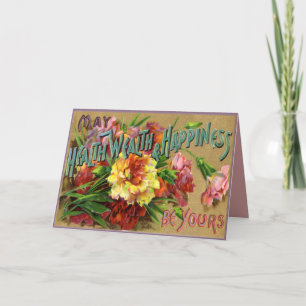 Bloemen Dagelijks Wenskaart Feestdagen Kaart