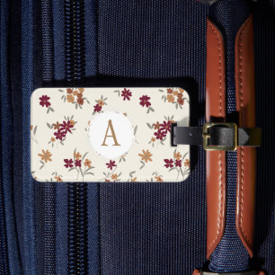 Bloemen Dainty Gold Maroon Bagagelabel