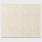 Bloemen Damask Creme en Beige bruiloft Cadeaupapier (Vlak)