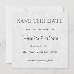 Bloemen Damask Save the Date Wedding Invitation