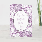  Bloemen Damask Wedding Tweevoudige Foto (Achterkant)