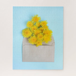 Bloemen   Dandelions op de envelop Legpuzzel